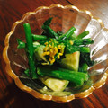 akagen's cooksnap of when they made 菜の花とアボカド☆ちょっと韓国風.