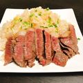 のんべぇヒロ's cooksnap of when they made 和風ステーキ丼☆ガーリックライス.