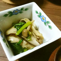 あず7225's cooksnap of when they made 小松菜ときのこと揚げの煮びたし.