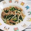 もぐ・ω・くま's cooksnap of when they made 【屋台風】ニラと豚もやしのオイソ炒め.