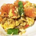 ボニタロー's cooksnap of when they made トマトとカニかまとアスパラの玉子炒め.