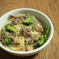 みなみとはく's cooksnap of when they made 牛肉とブロッコリーのパスタ.