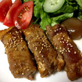 ゆちゅ55's cooksnap of when they made 厚揚げの甘辛豚肉巻き.