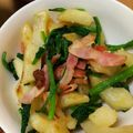 まりも1022's cooksnap of when they made じゃがいもベーコンほうれん草の炒め物.