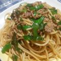 サイエンスまま's cooksnap of when they made ひき肉とニラのパスタ柚子胡椒風味.