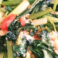 Safra's cooksnap of when they made おふくろの味、定番お惣菜♪小松菜の卵とじ.
