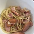 クックV5MO6G☆'s cooksnap of when they made ベーコンときのこの醤油バタースパゲッティ.