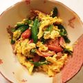 もとっぴ's cooksnap of when they made さやえんどうとウインナーの卵炒め.