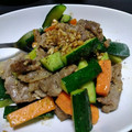 酒を飲みたい's cooksnap of when they made 茄子ときゅうりと豚コマのオイスター炒め.