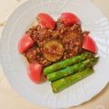 yesmama's cooksnap of when they made スパイシーアスパラと鶏のエスニック麻婆❁.