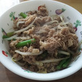 喜屋武壱岐家's cooksnap of when they made 牛肉とにんにくの芽のスタミナ炒め.