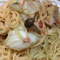 ikuyo623's cooksnap of when they made 春到来！桜海老とキャベツのペペロンチーノ.