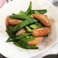 クック26352G☆'s cooksnap of when they made スナップエンドウとソーセージのさっと炒め.