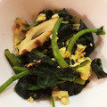 ごはん♪'s cooksnap of when they made ほうれん草と竹輪と玉子のポン酢炒め.