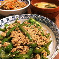 しーな☆sea7's cooksnap of when they made ご飯がっつり♡挽肉とピーマンの細切り炒め.