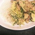 ミルクガラス's cooksnap of when they made 豚肉と水菜と卵の炒め蒸し(丼).