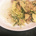 ミルクガラス's cooksnap of when they made 豚肉と水菜と卵の炒め蒸し(丼).