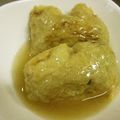 由芽15's cooksnap of when they made 簡単！硬い外葉で☆キャベツの肉詰めおあげ.