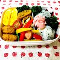 U☆kaoru's cooksnap of when they made 息子の弁当！ハムのお花で華やかに♡.