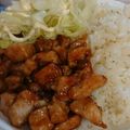クックSLGJR5☆'s cooksnap of when they made ☆ガーリックライス！鶏胸肉の甘辛のっけ丼.