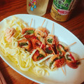fukuphone's cooksnap of when they made 夏にぴったり☆大葉と梅肉のちくわ包み揚げ.