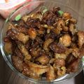 kuriyopi's cooksnap of when they made 鳥皮甘辛生姜焼き.