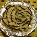 いお。's cooksnap of when they made 餃子皮でチョコバナナピザ.