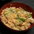 nekotoshi's cooksnap of when they made 醤油が決め手！アスパラと鮭の卵チャーハン.