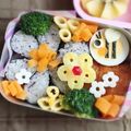 ★うさぎ組★'s cooksnap of when they made キャラ弁 ゆで卵でハチさんの春弁当♡.