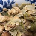 にゃおーんにゃ's cooksnap of when they made 【レタスとウインナーのチー玉炒め】.