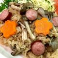 抹茶みるく＠信州's cooksnap of when they made ジョンソンヴィルときのこの炊き込みご飯.