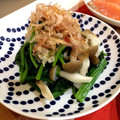 ᕱ⑅ᕱもざみ's cooksnap of when they made ほうれん草としめじのポン酢和え.