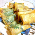 さんしまいのまま's cooksnap of when they made 揚げないから簡単♬豚キムチの焼き春巻き.