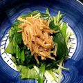 ♫mannie♫'s cooksnap of when they made 水菜とほうれん草のなめ茸和え.