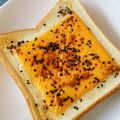 さくらスキップ's cooksnap of when they made 黒ごまon！シナモン蜂蜜チーズトースト♪.