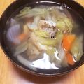 tomaton☆'s cooksnap of when they made がんもと千切り野菜のバジルコンソメスープ.