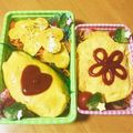 oyuking's cooksnap of when they made 簡単キャラ弁❤ハートのオムライス.
