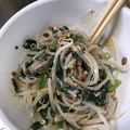 のんびりテンテン's cooksnap of when they made ごま麺つゆマヨ！　にらもやし納豆サラダ♡.