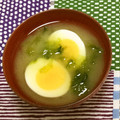 おはなすき's cooksnap of when they made ささっと！ゆで卵とあおさの味噌汁♪.