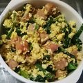 なち1225sd's cooksnap of when they made 春色ふわっ＊ほうれん草とベーコンの卵とじ.