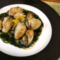 otak's cooksnap of when they made 牡蠣のソテー春菊ソース.