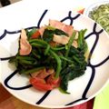 ᕱ⑅ᕱもざみ's cooksnap of when they made ほうれん草とベーコンの簡単炒め.