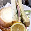 horseland's cooksnap of when they made 新玉とハムとチーズのサンドイッチ☆.