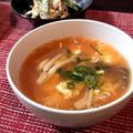 misatona's cooksnap of when they made 小腹に満足♪キムチとたまごのスープ.