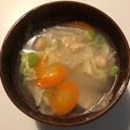 ラクラクダ's cooksnap of when they made 打ち豆入り白菜と人参の味噌汁.