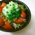 Jaye's cooksnap of when they made ＊サラダ麺＊大根おろし納豆のせ＊.