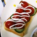 choco831's cooksnap of when they made 夏のトースト✿きゅうり＆トマト.