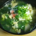 オタンコシェフ's cooksnap of when they made レタスと豆腐のカニカマ入りかき玉スープ.