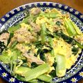 YUKIKI☆'s cooksnap of when they made 小松菜と豚バラ肉の豚骨味風♡玉子とじ♪.