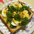 みるきー猫ちゃん's cooksnap of when they made ﾊﾟｾﾘたっぷり♡　茹で卵の和トースト.